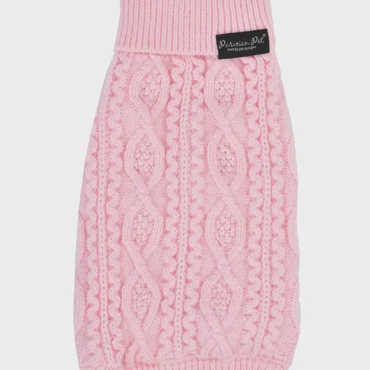 Cable Knit Dog Sweater