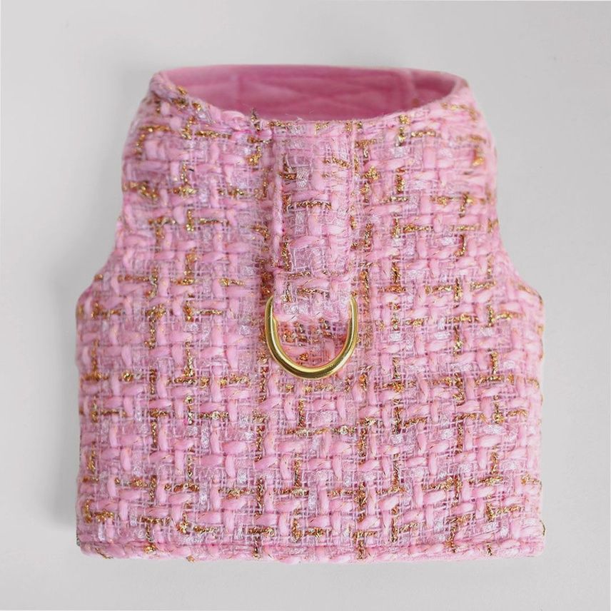 Chantel Tweed Dog Harness, Size: XS, Colour: Pink
