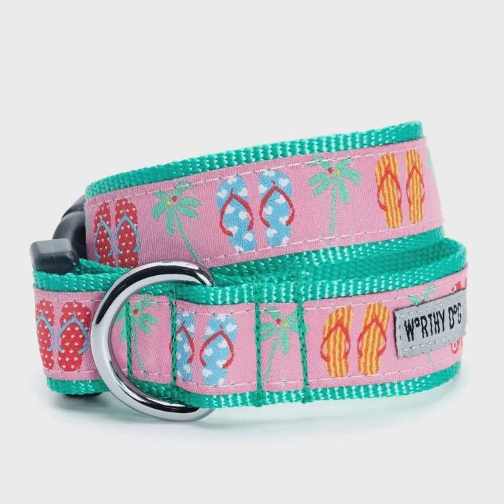 Pink Flip Flops Dog Collar