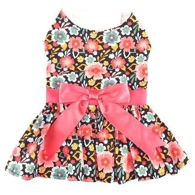 Blooming Blue and Peach Floral Dress, Size: XSmall