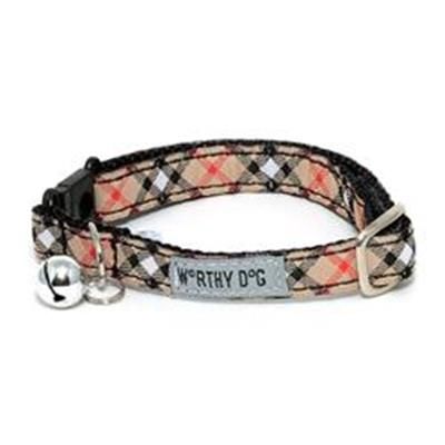 Bias Tan Plaid Cat Collar