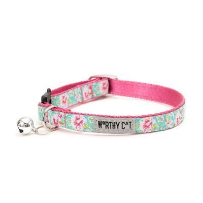 Teal Watercolor Cat Collar