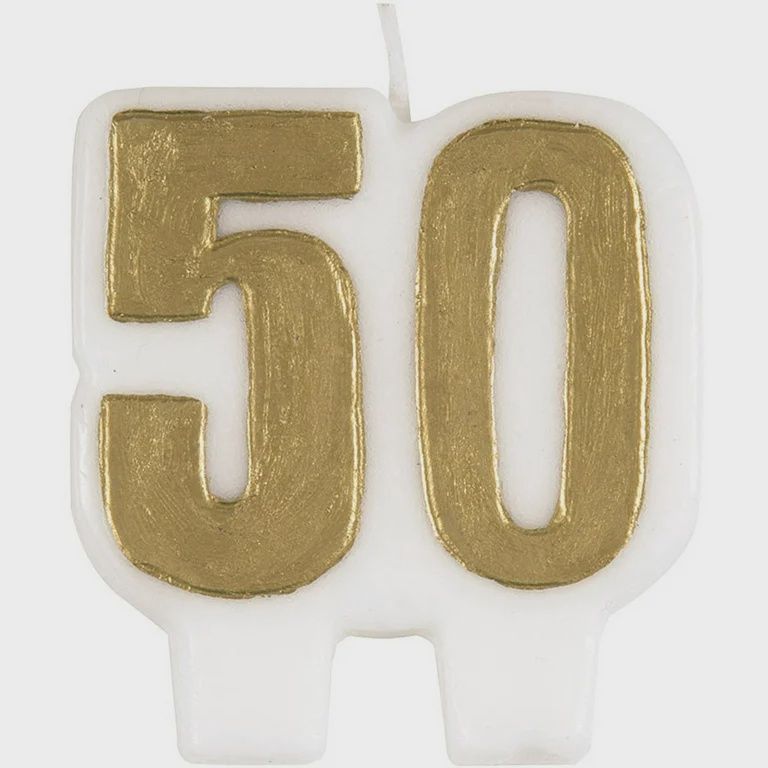 #50 Gold Birthday Candle