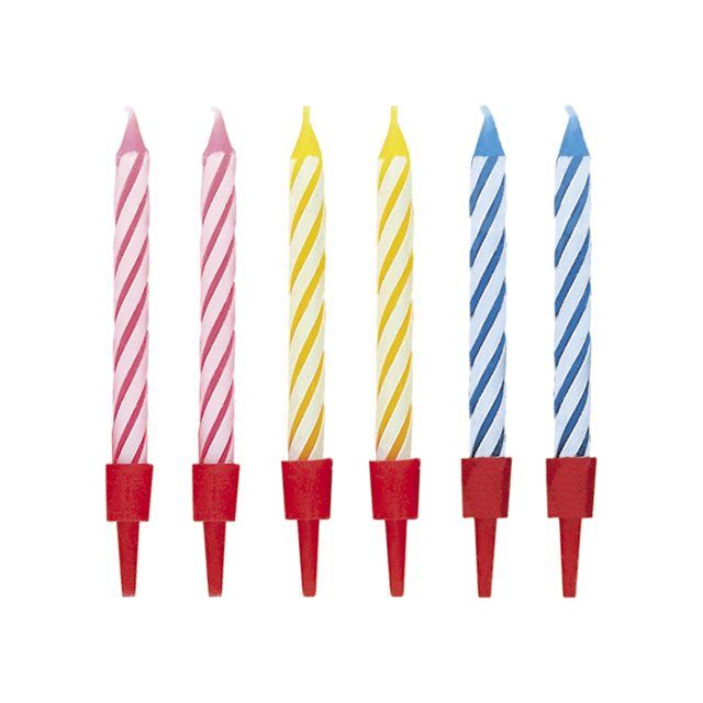 20 Multi-Color Spiral Birthday Candles in Holders