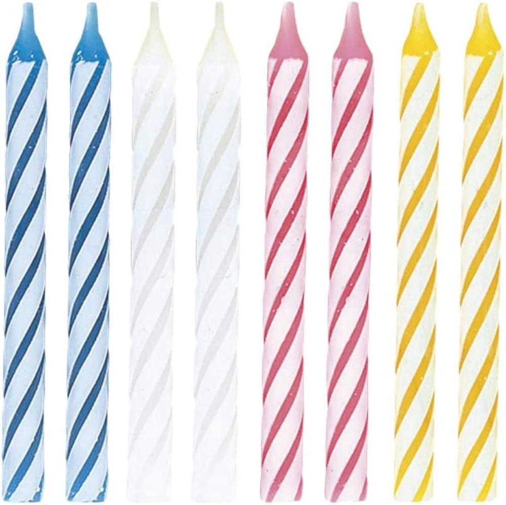 24 Multi-Color Spiral Birthday Candles