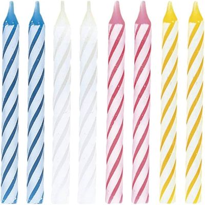 24 Multi-Color Spiral Birthday Candles