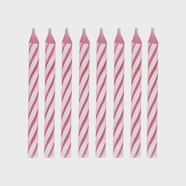 24 Pink Spiral Birthday Candles