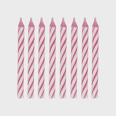 24 Pink Spiral Birthday Candles