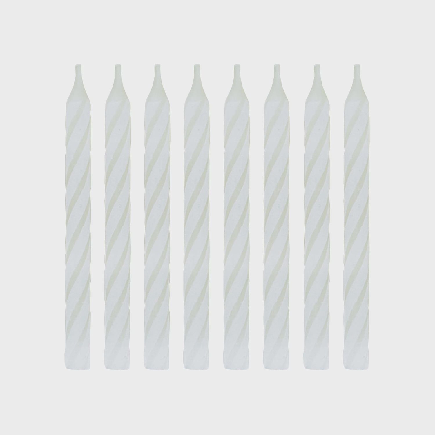 24 White Spiral Birthday Candles