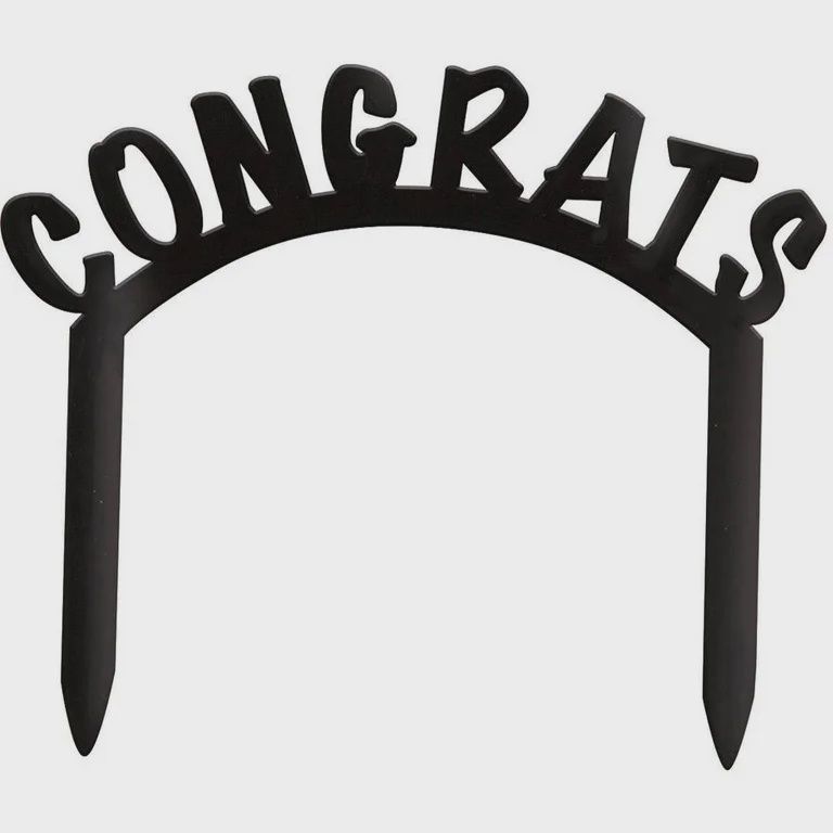 Congrats Cake Topper Black Candle