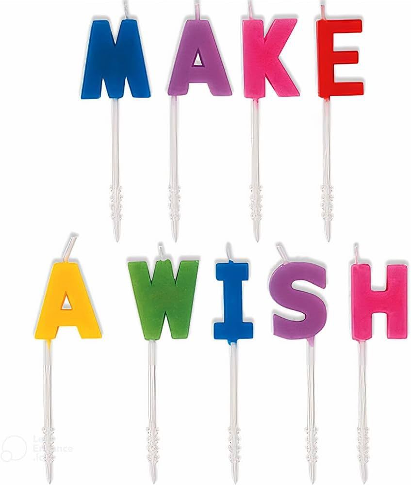 9 Rainbow Make a Wish Pick Birthday Candles
