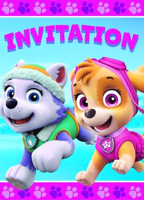 PAW PATROL GIRL 8  Invitations