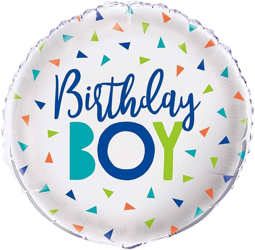 18&quot; Foil Balloon Packaged - Confetti Birthday Boy
