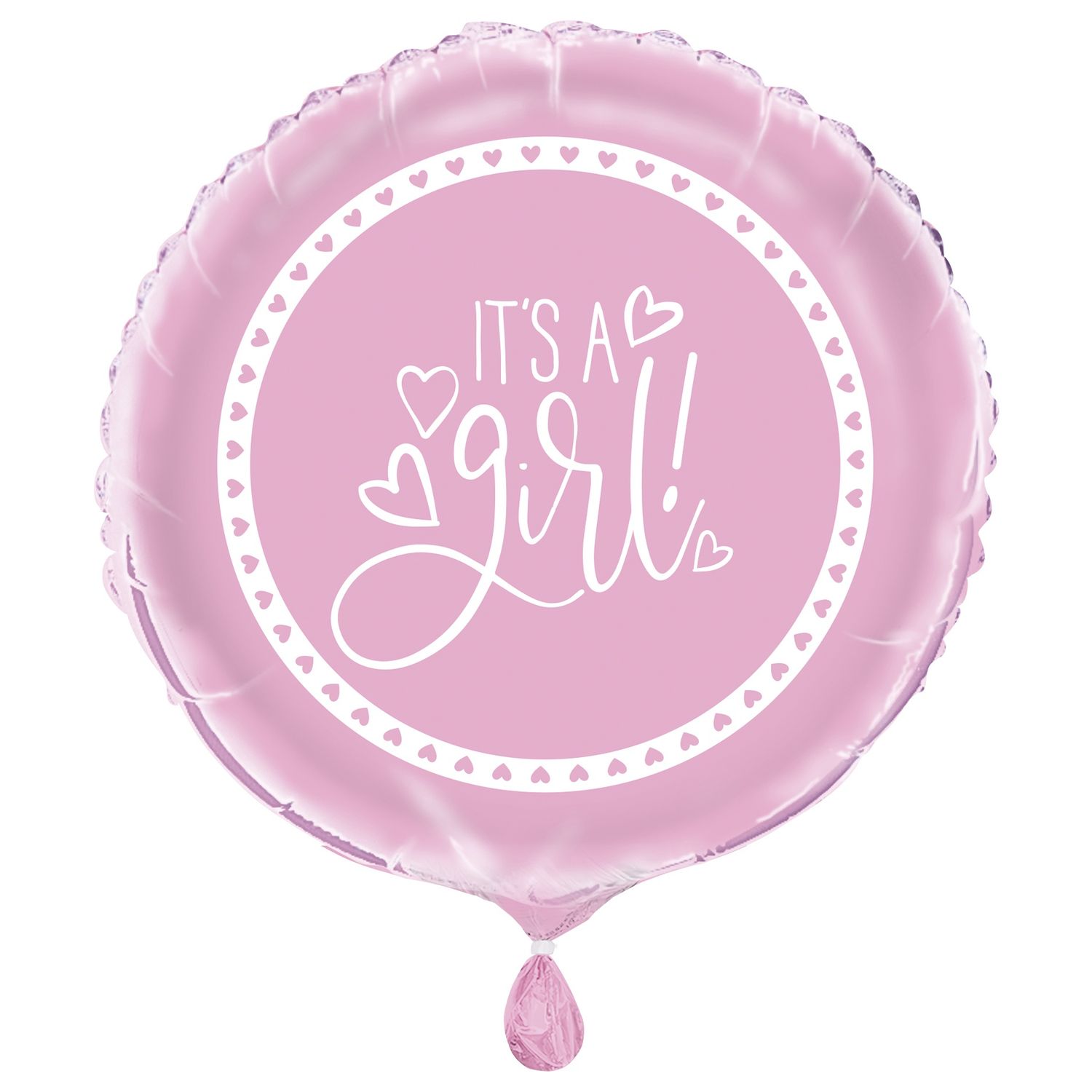18&quot; Foil Balloon Packaged - Pink Hearts Baby Shower