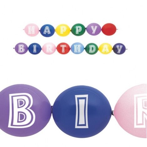 14pcs &quot;Happy Birthday&quot; Linking Balloons (Helium)