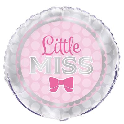 18&quot; Foil Balloon Packaged - Pink Bow Little Girl