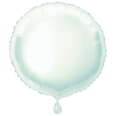 18&quot; Matte White Round Shaped Balloon (Helium)
