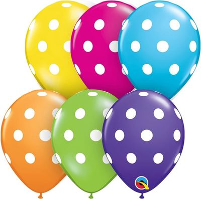 12pcs 12&quot; Assorted Color Polka Dot Balloons