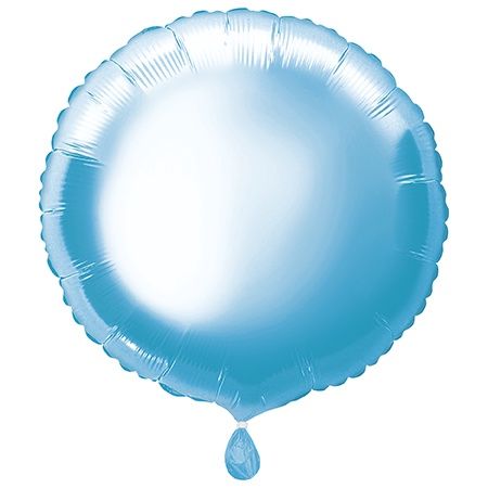 18&quot; Light Blue Round Shaped Balloon (Helium)