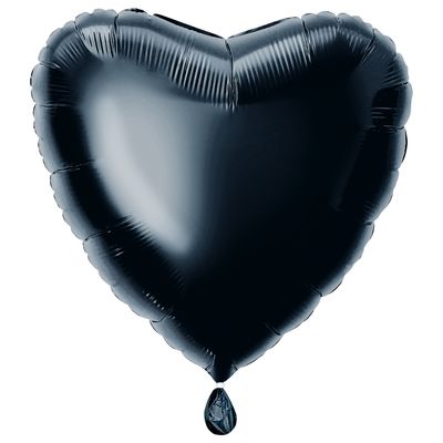 18&quot; Black Heart Shaped Balloon (Helium)