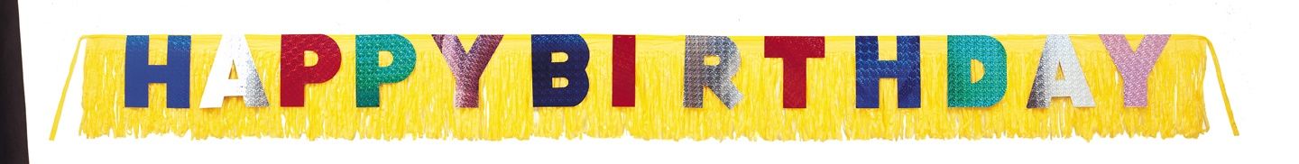 Happy Birthday Fringe Banner 9½ ft.
