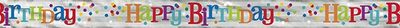 Dotted Happy Birthday 12 ft. Banner