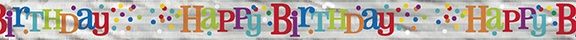 Dotted Happy Birthday 12 ft. Banner