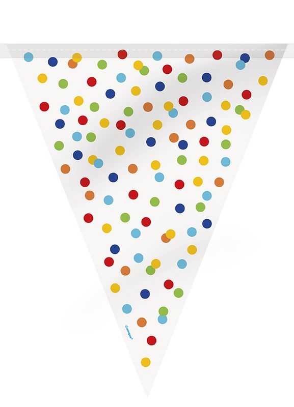 Rainbow Polka Dot Flag Banner 12 ft.