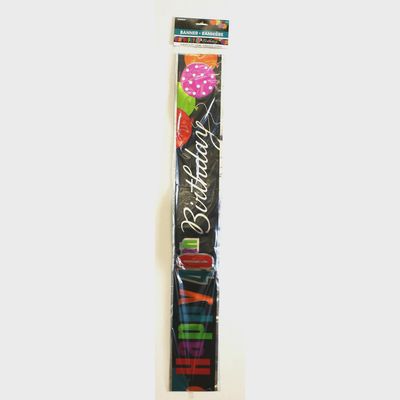 Birthday Cheer Age 40 Foil Banner 12 ft.