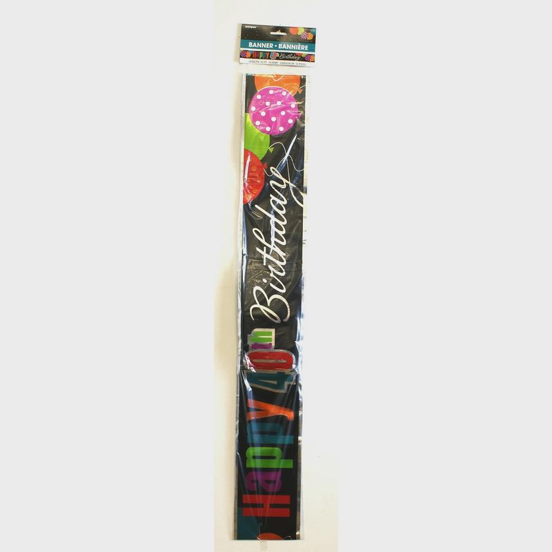 Birthday Cheer Age 40 Foil Banner 12 ft.