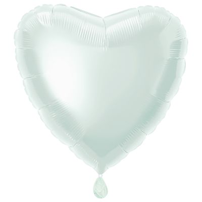 18&quot; Matte White Heart Shaped Balloon (Helium)