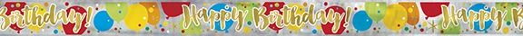 Glitzy Gold Birthday Foil Banner 12 ft.