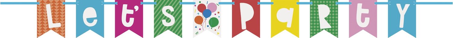 Colorful Balloons Pennant Banner 6 ft. NEW