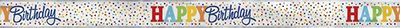 Rainbow Polka Dot Foil Banner 12 ft.