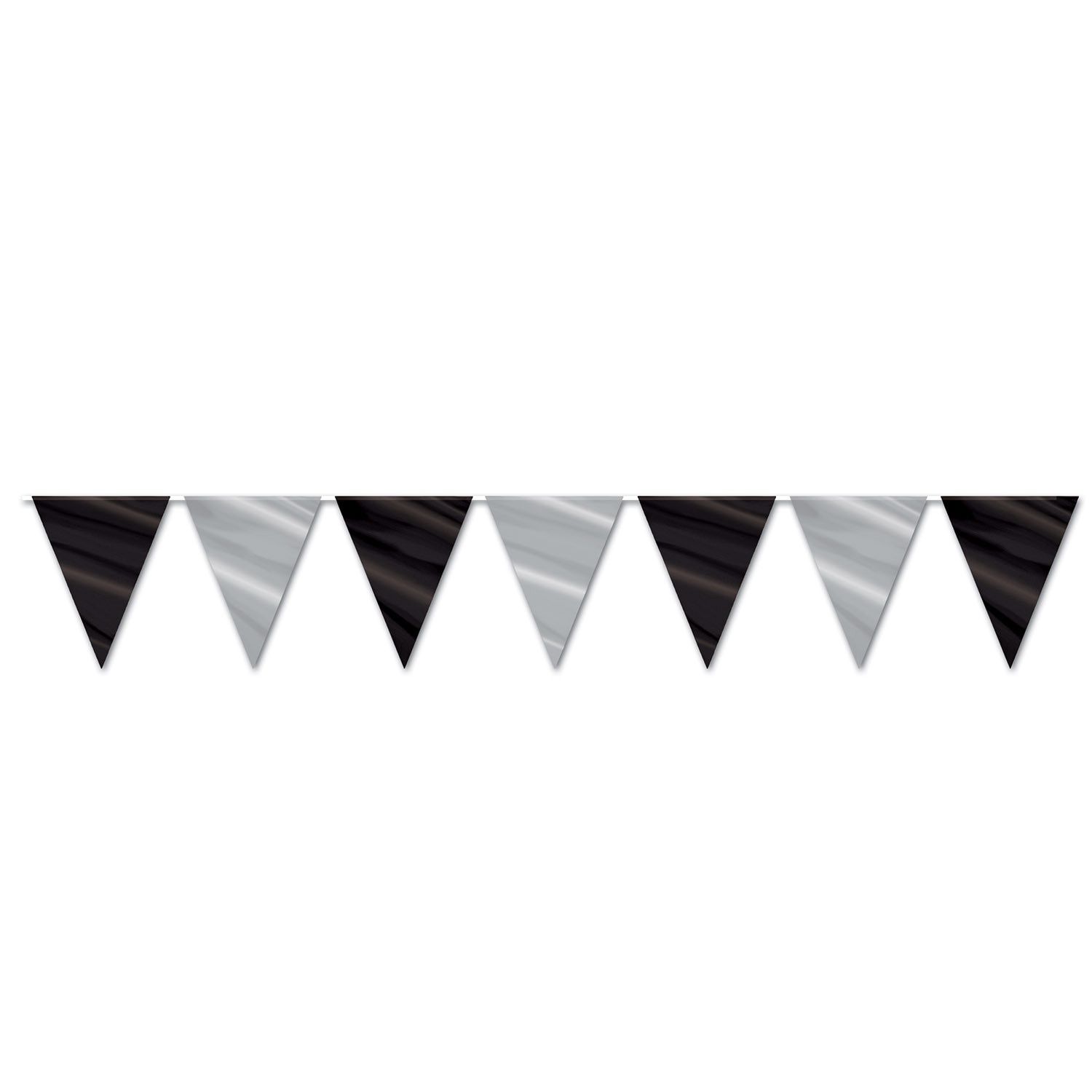 Black &amp; Silver Pennant Banner