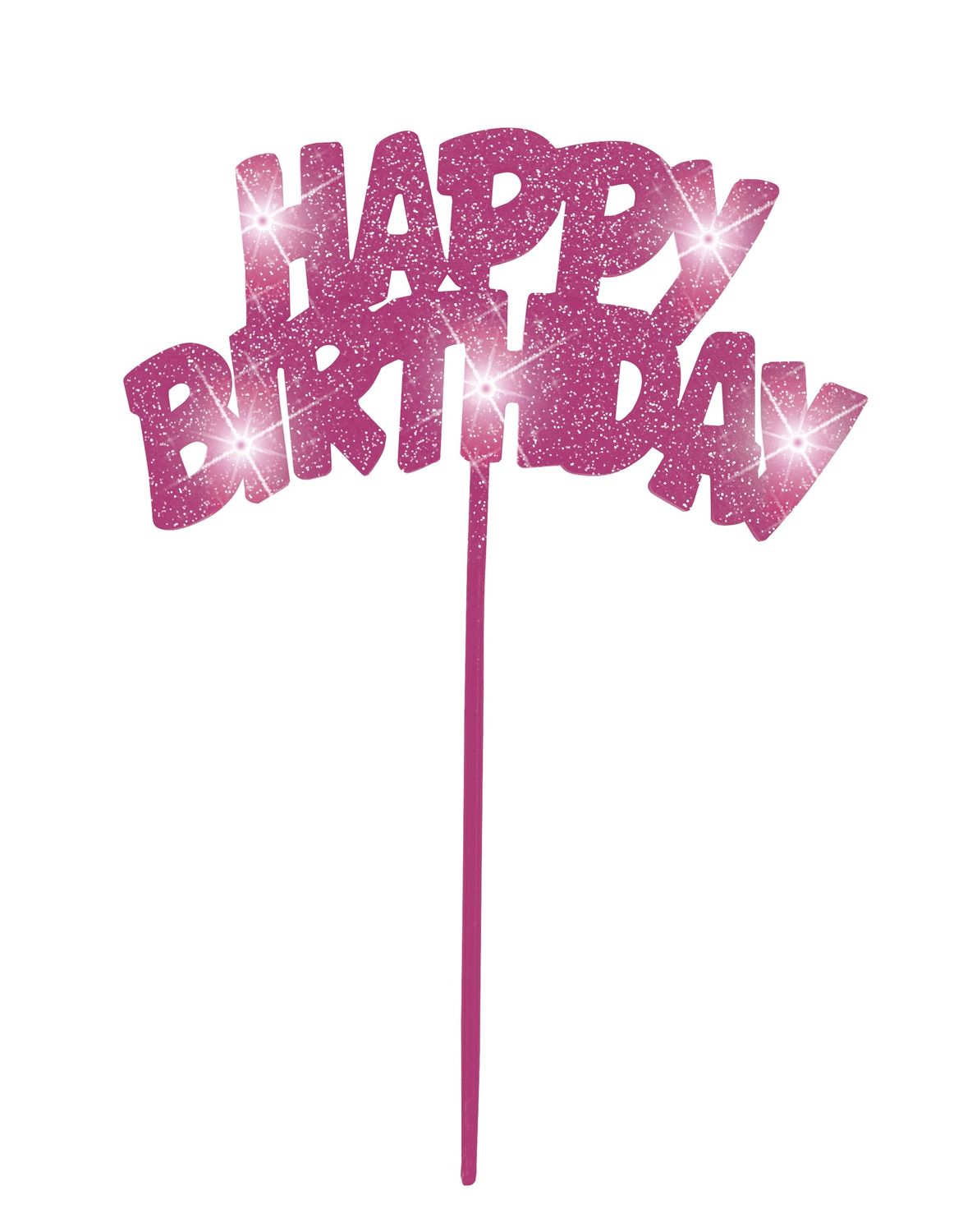 &quot;Happy Birthday&quot; Flashing Decoration Candle (Pink)