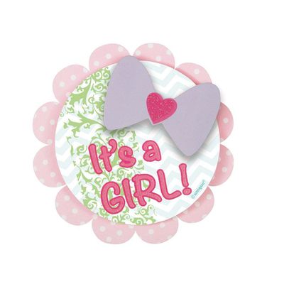 It&#39;s A Girl Bow Deluxe Button Badge
