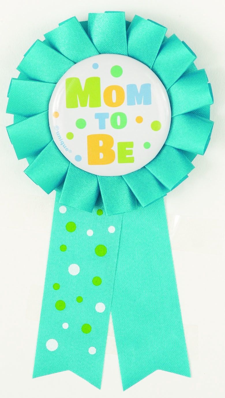 Mom to be blue ribbon Badge