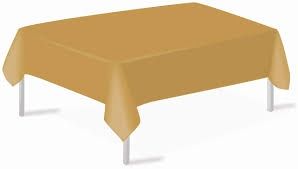 54&quot;x108&quot; Rectangular Plastic Tablecover (Gold)