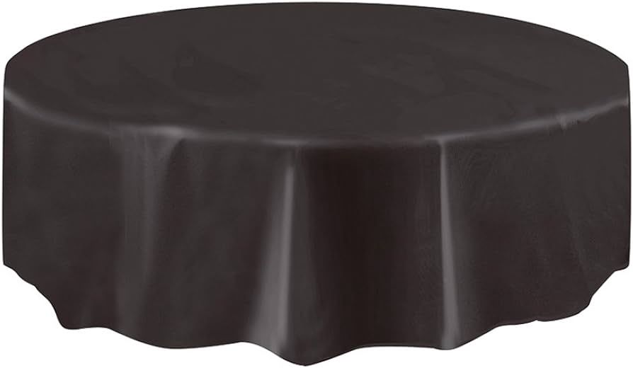 84&quot; Plastic Round Tablecover (Midnight Black)