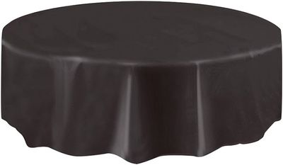 84&quot; Plastic Round Tablecover (Midnight Black)