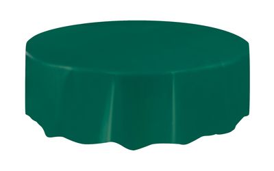 84&quot; Plastic Round Tablecover (Forest Green)