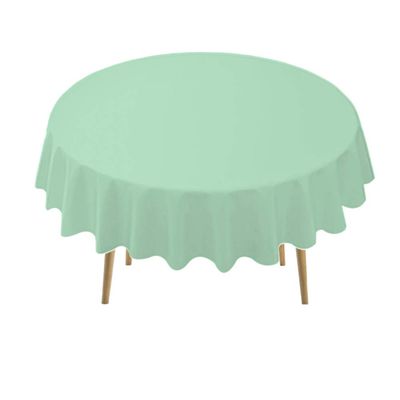 84&quot; Plastic Round Tablecover (Mint)