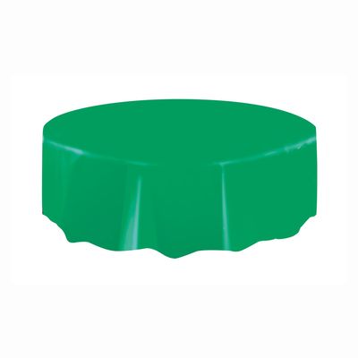 84&quot; Plastic Round Tablecover (Emerald Green)