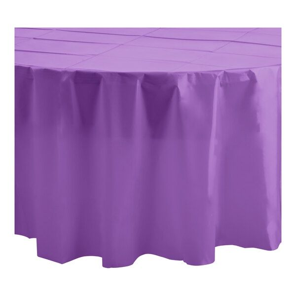 84&quot; Plastic Round Tablecover (Pretty Purple)