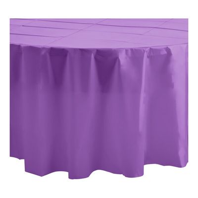 84&quot; Plastic Round Tablecover (Pretty Purple)