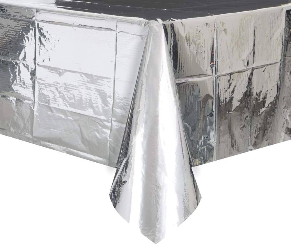 54&quot;x108&quot; Rectangular Tablecover (Shiny Silver)