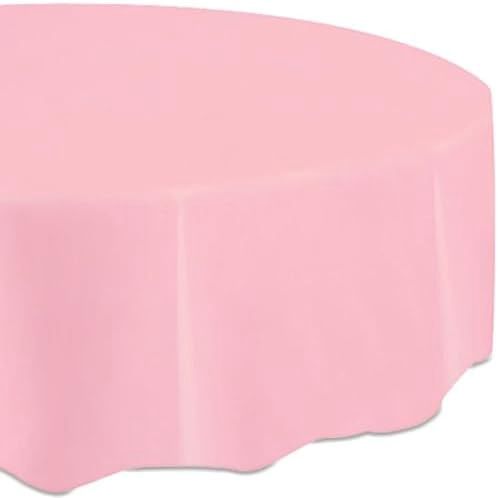 84&quot; Plastic Round Tablecover (Lovely Pink)
