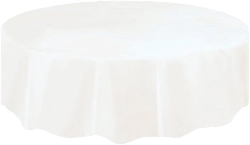 84&quot; Plastic Round Tablecover (White)