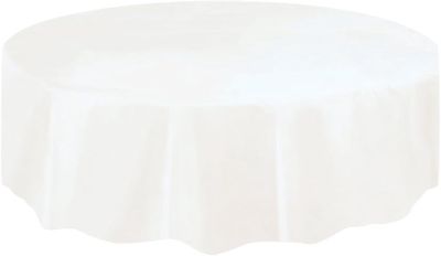 84&quot; Plastic Round Tablecover (White)